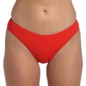 LA BLANCA Island Goddess Scoop Front Ruched Back Bikini Bottom Sz 16 Cherry Red